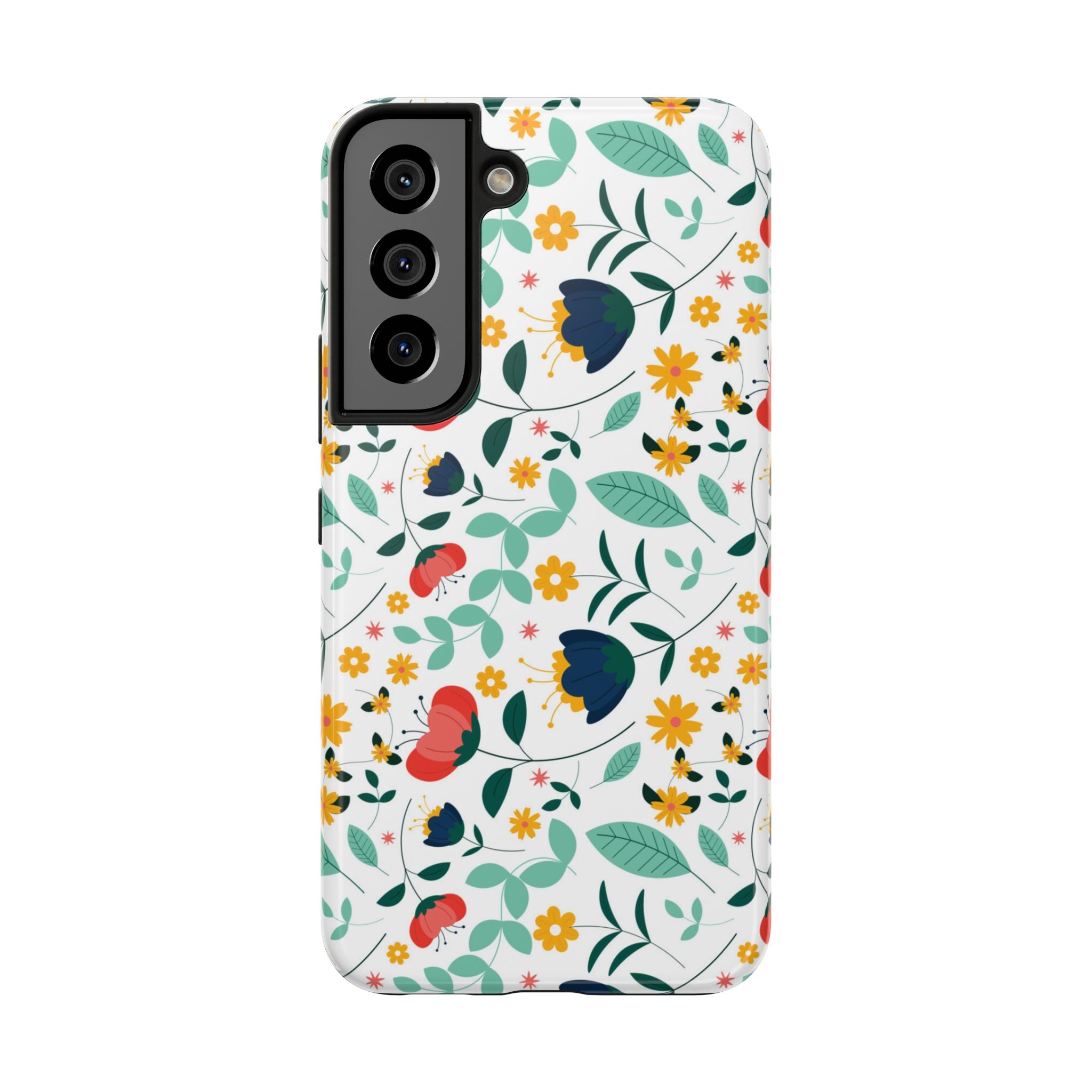 Floral Pattern Tough Phone Case — Colorful Spring Flowers Phone Cover