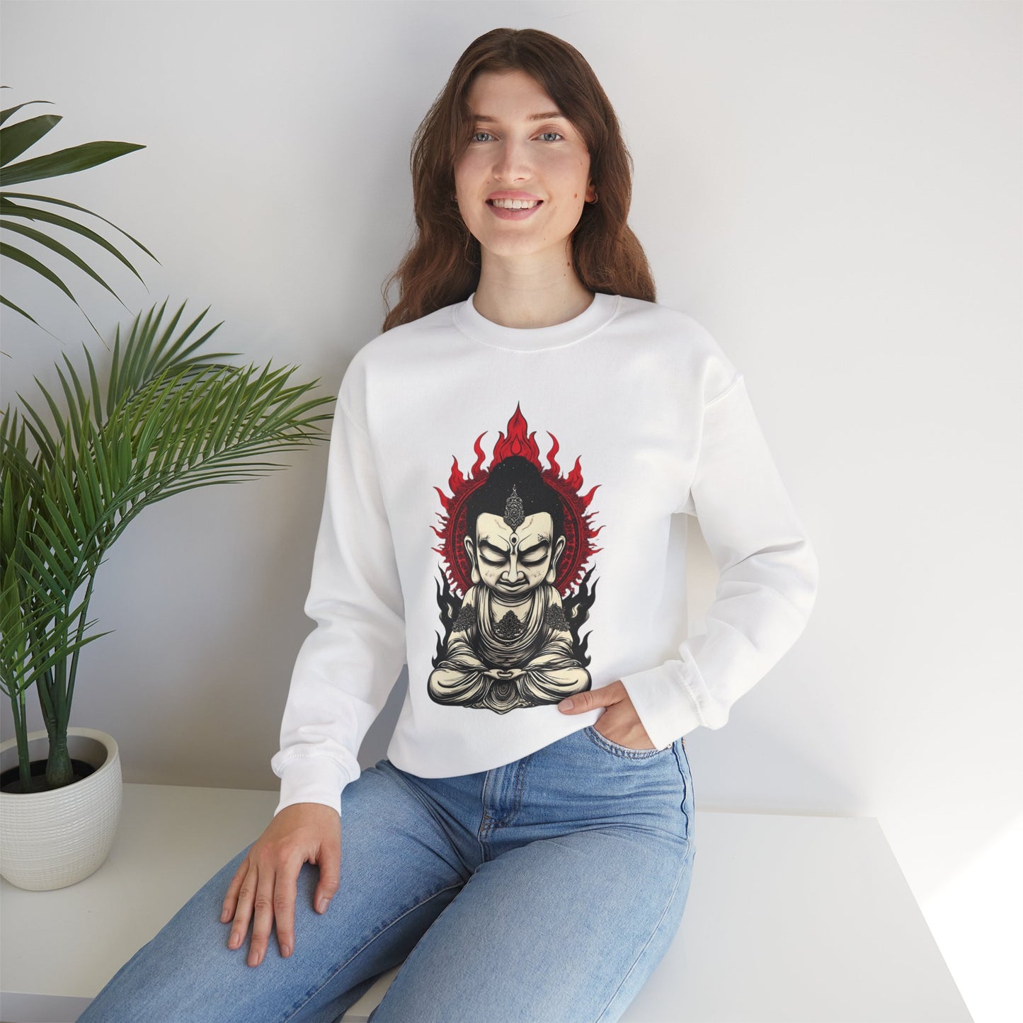 Buddha Flame Crewneck Sweatshirt