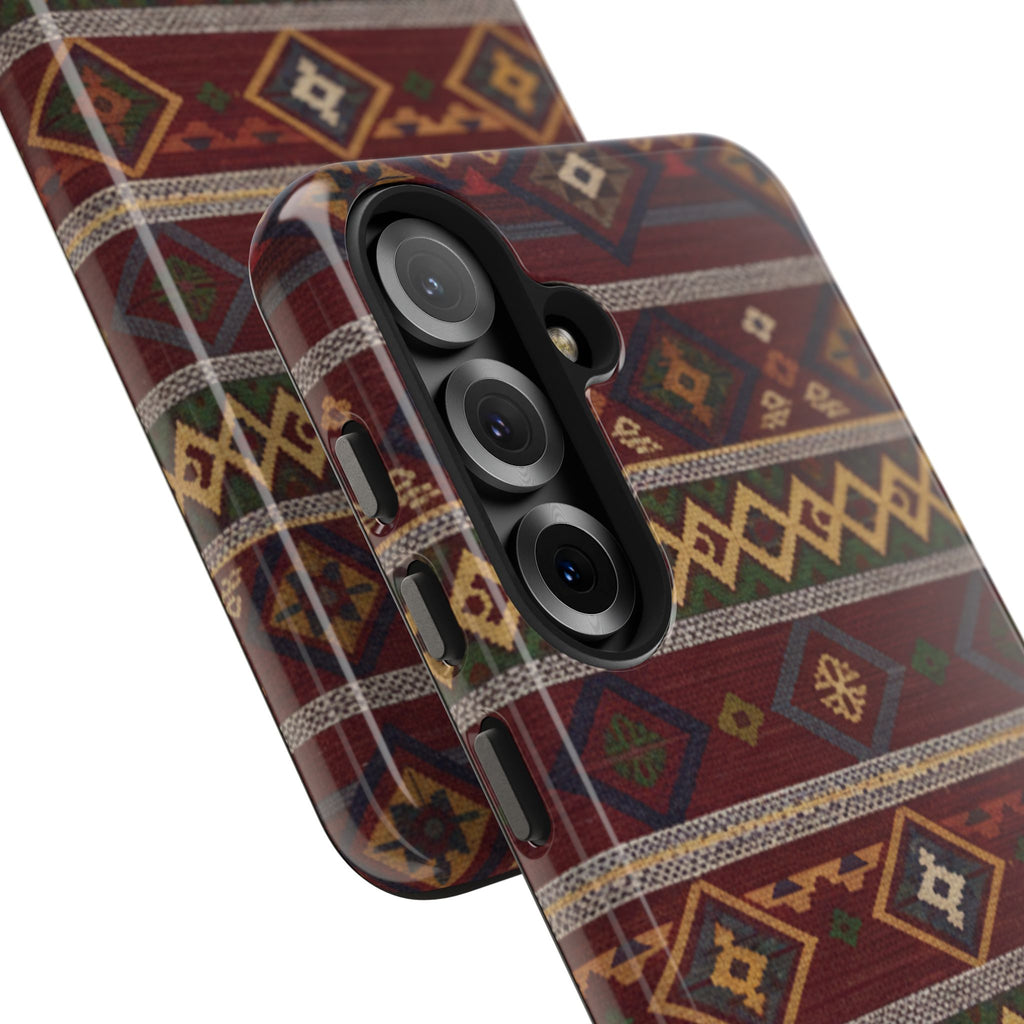 Aztec Pattern Tough Phone Case — Rustic Tribal Protective Cover