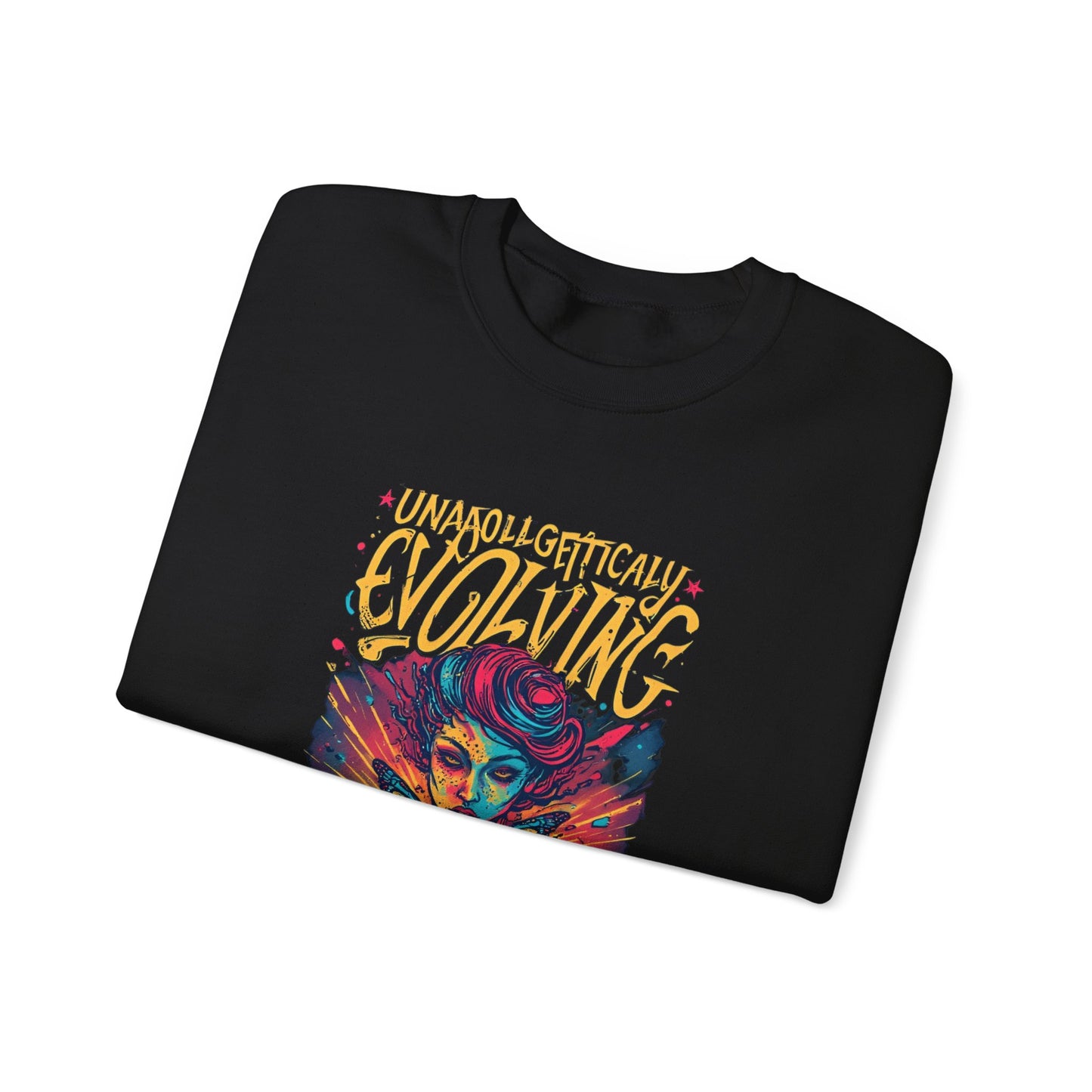 Evolving Butterfly Crewneck Sweatshirt — "Unafraid, Authentically Evolving" Inspirational Pullover