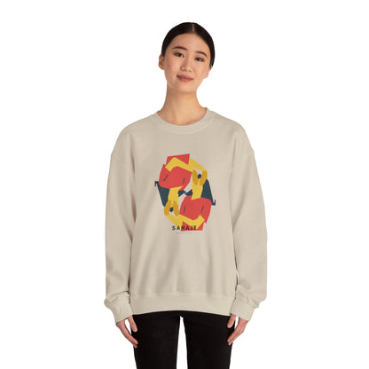 Abstract Flamingo Geometric Crewneck Sweatshirt