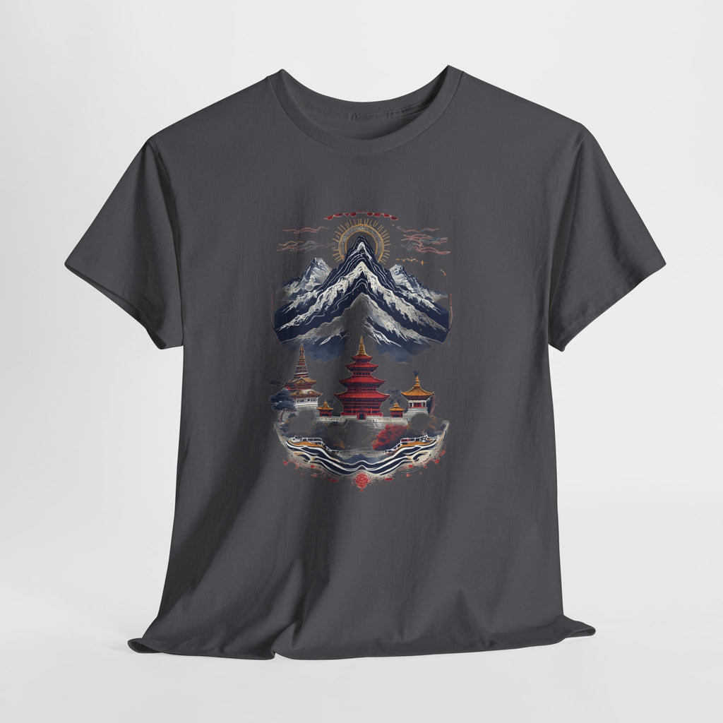 Japanese Mountain Pagoda T-Shirt — Zen Temple Landscape Tee
