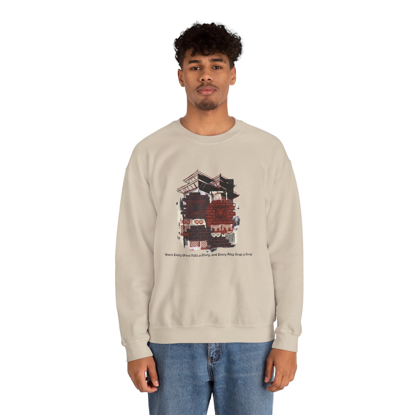 Crewneck Sweatshirt — Vintage Camper Roadtrip Illustration ("Where's Every Place I’ve Been, and Every Place I’m Going")