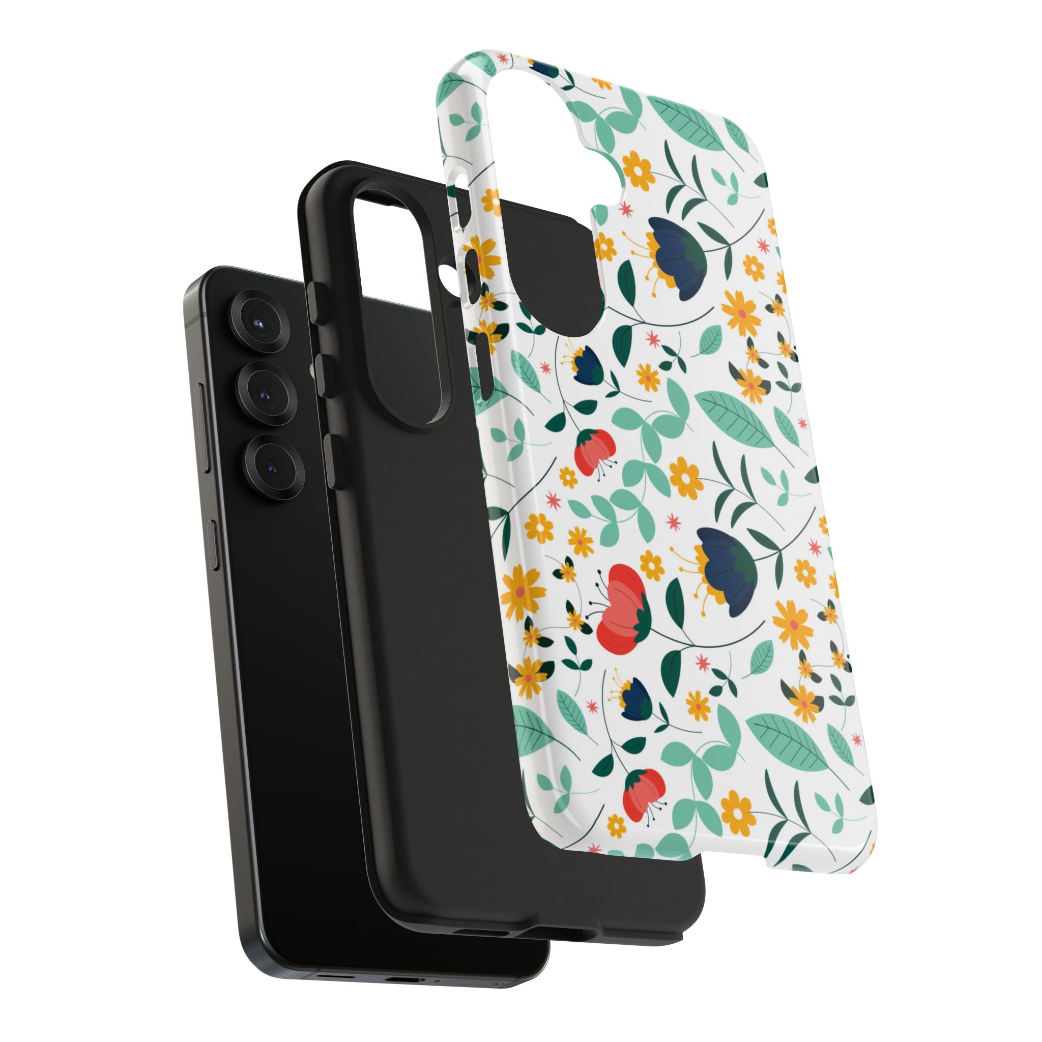 Floral Pattern Tough Phone Case — Colorful Spring Flowers Phone Cover