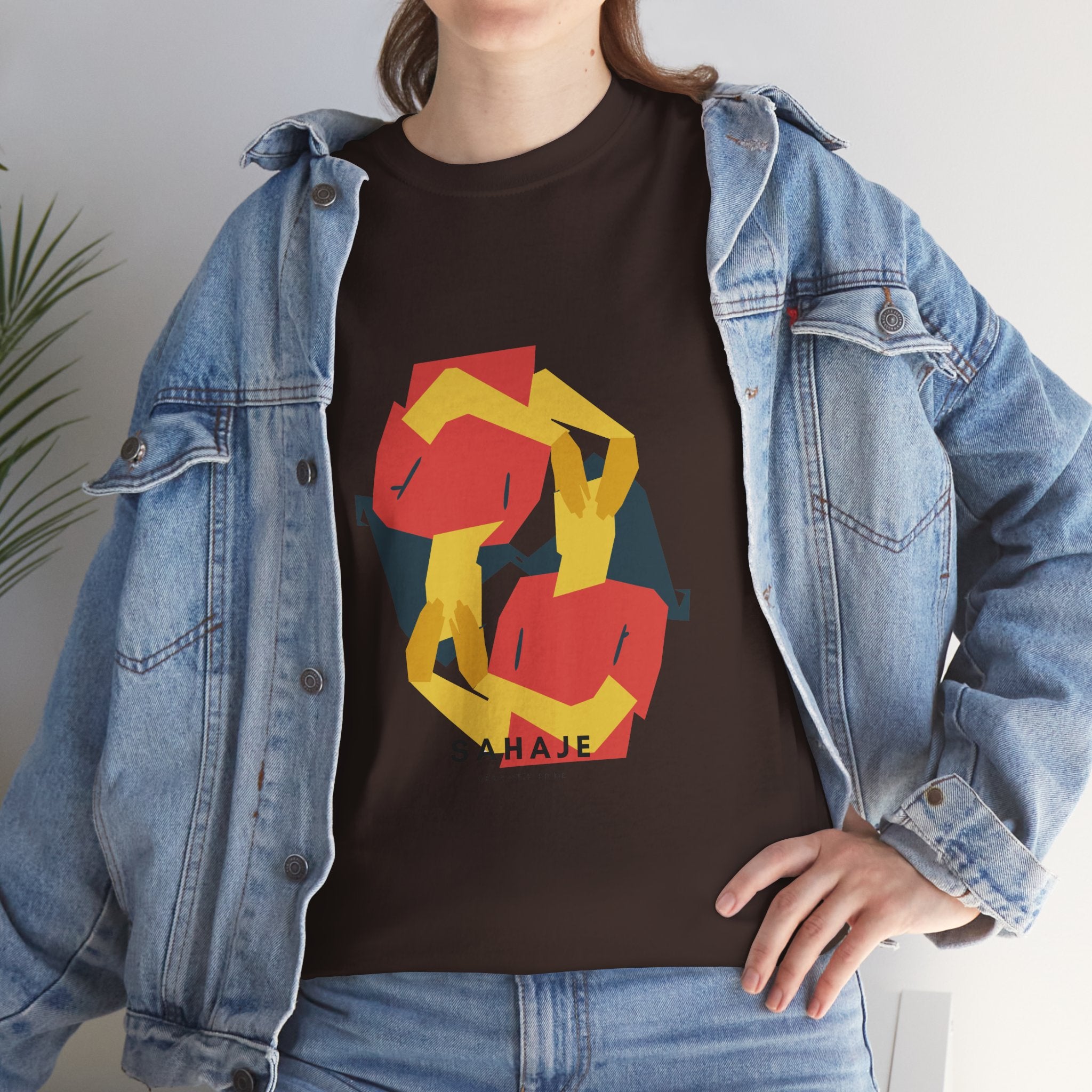 Geometric Fox Tee — Stylized Red & Yellow Fox Illustration T-Shirt