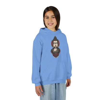 Buddha Head Youth Hoodie — Vintage Lotus Meditation Sweatshirt