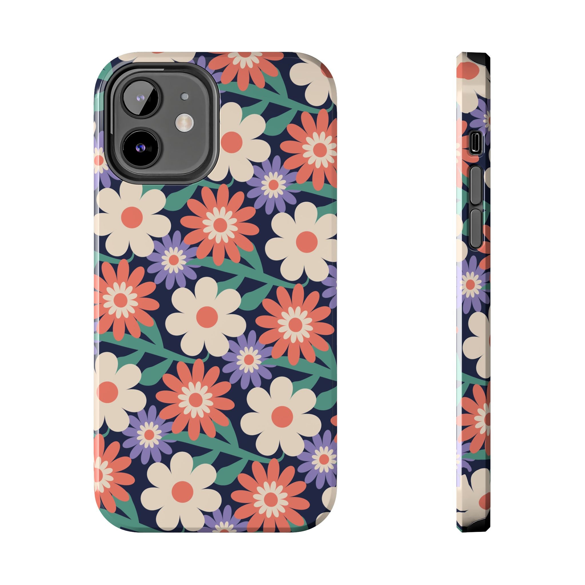 Floral Tough Phone Case — Retro Daisies Protective Phone Cover