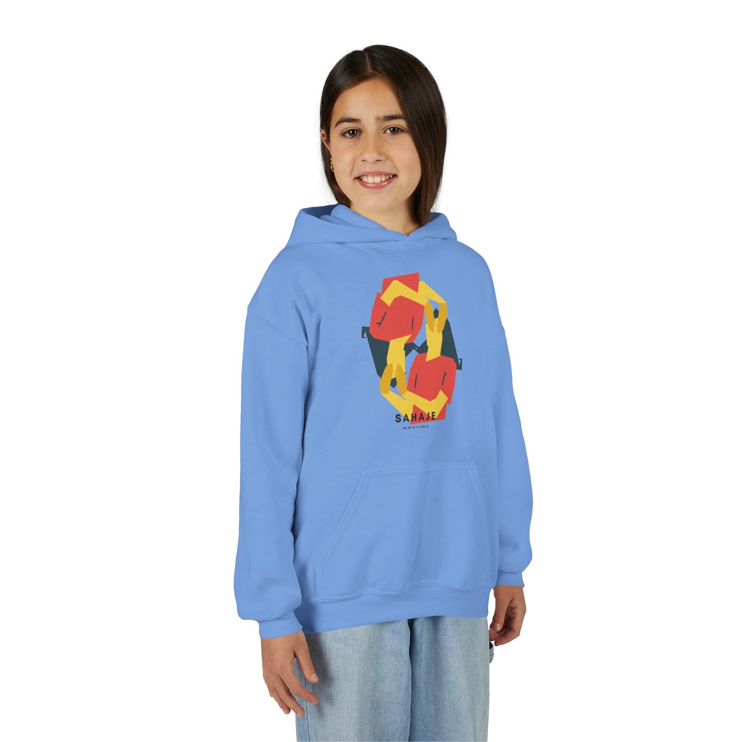 Youth Hoodie with Geometric Squirrel Art – 'Squirrel' Colorful Kids Pullover