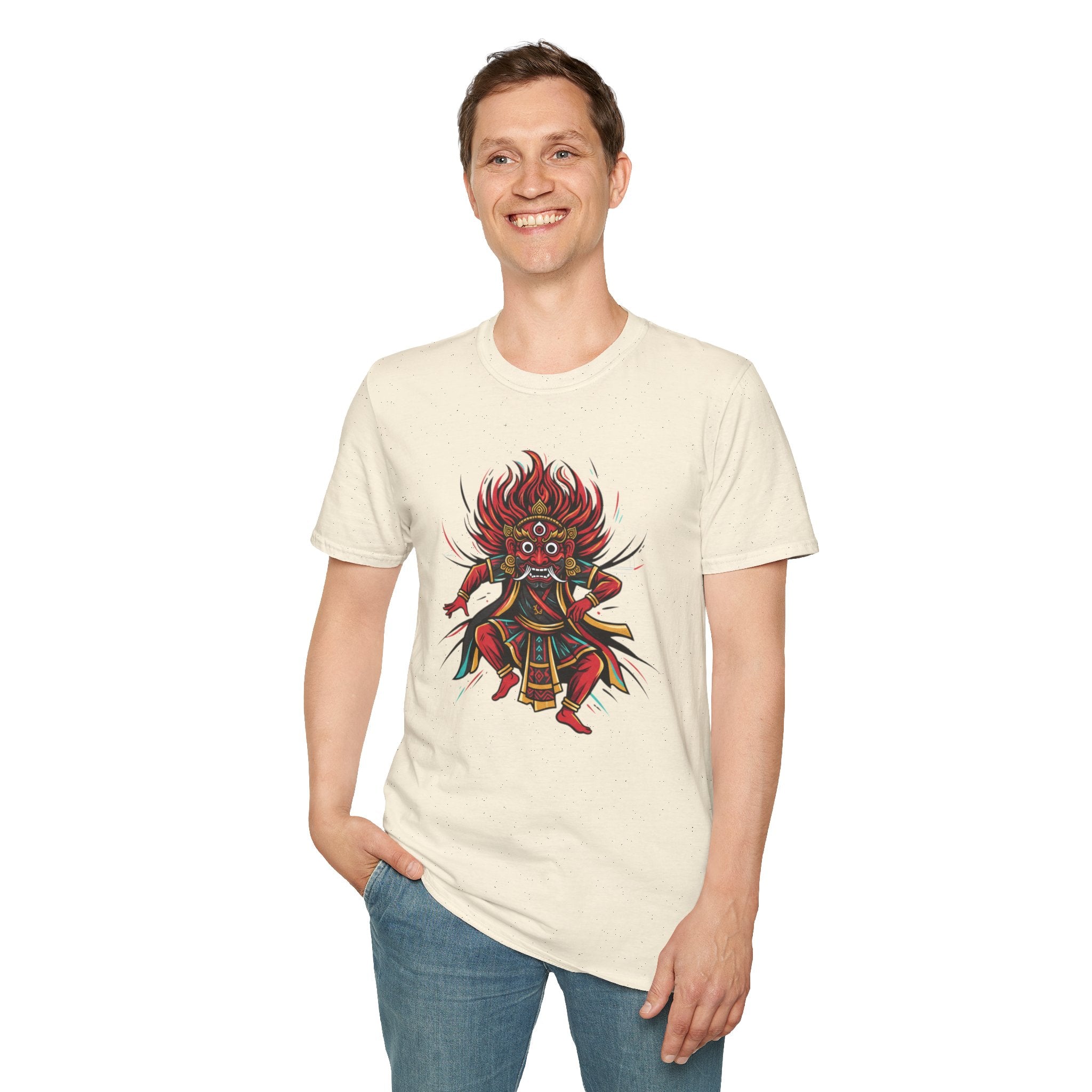 Balinese Barong Dance T-Shirt — Traditional Mythic Mask Graphic Tee