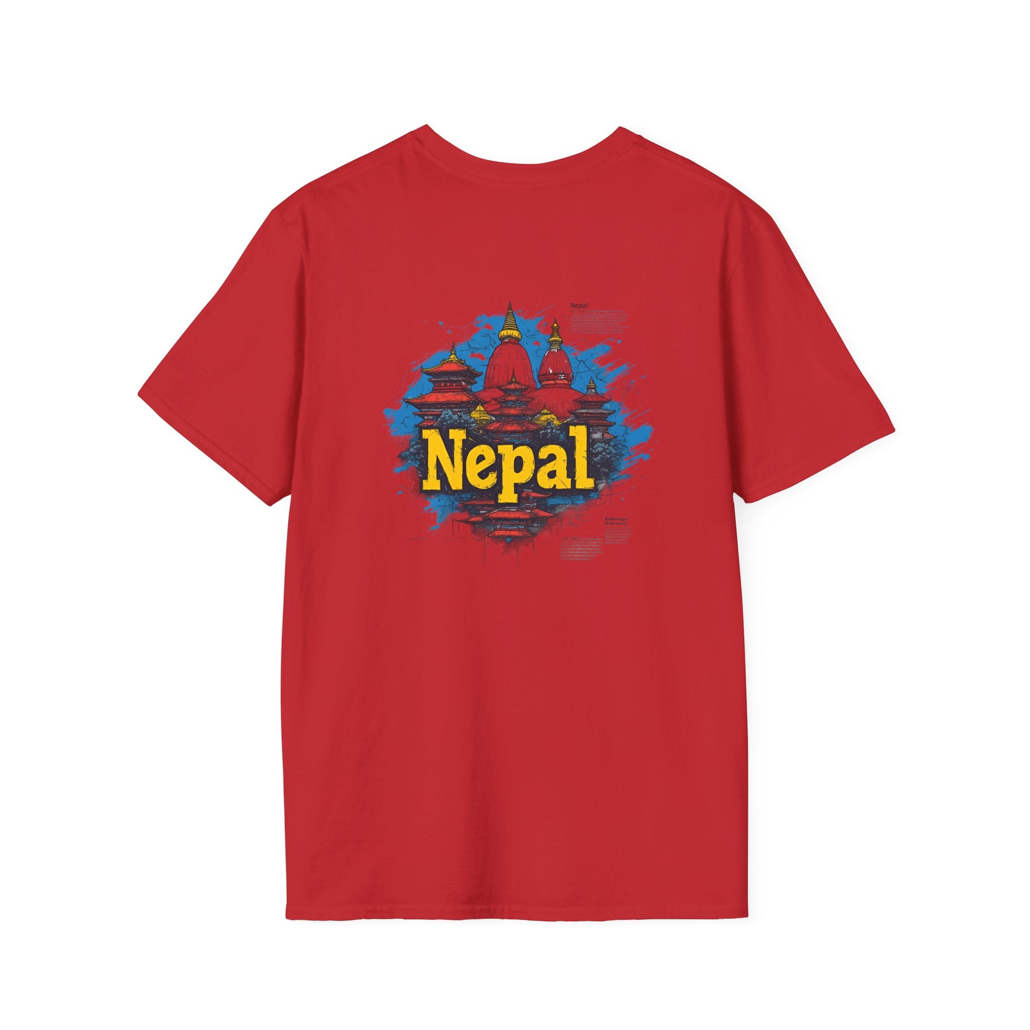 Nepal Souvenir T-Shirt — Stupa Sketch Graphic