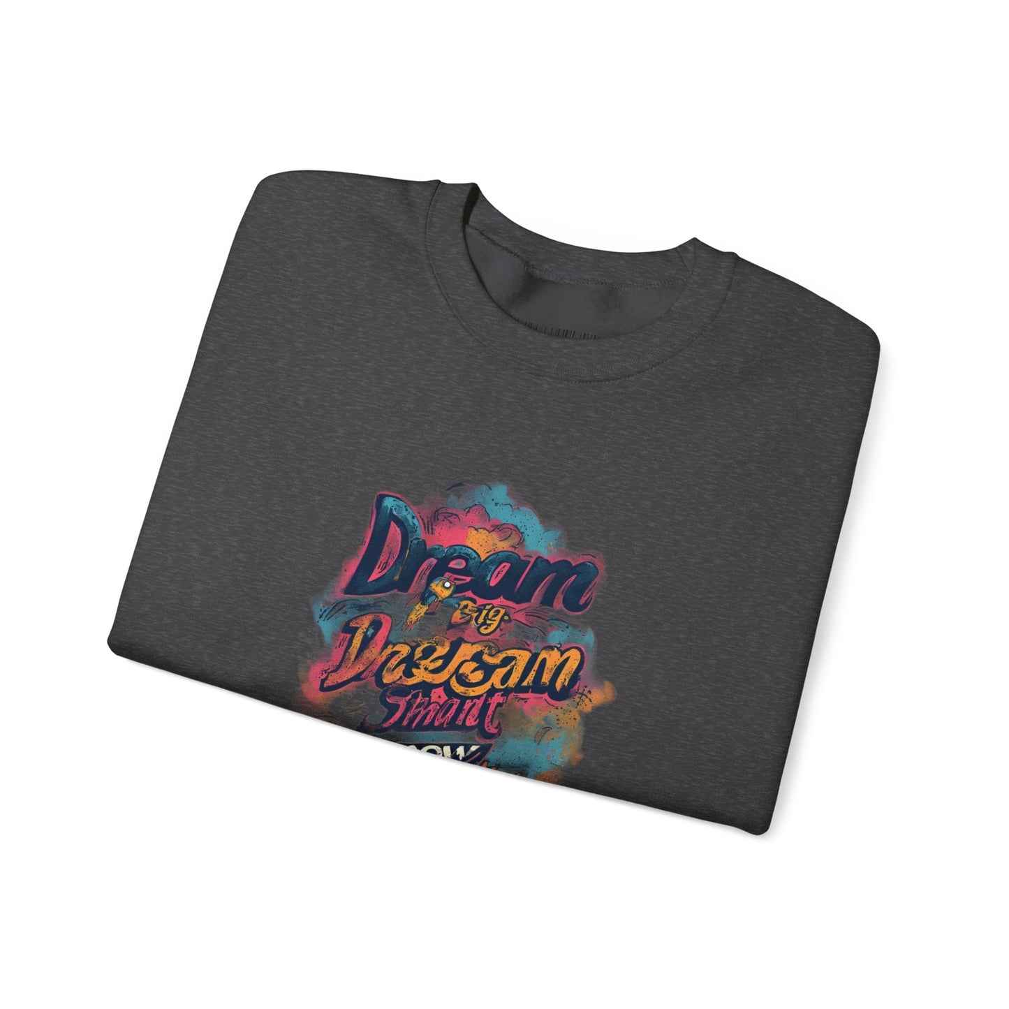 Dream Big Crewneck Sweatshirt — "Dream, Design, Draw" Inspirational Graphic