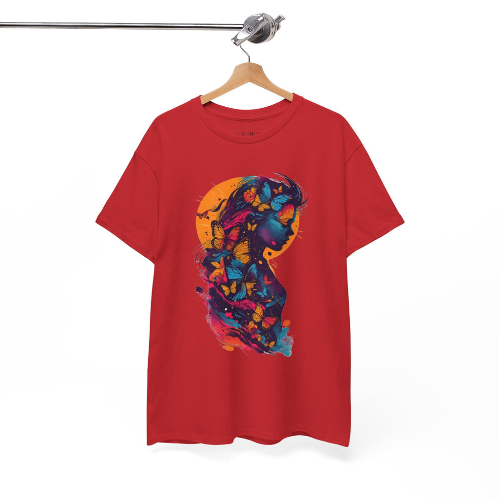 Butterfly Silhouette Graphic Tee — Colorful Maternity Profile Design