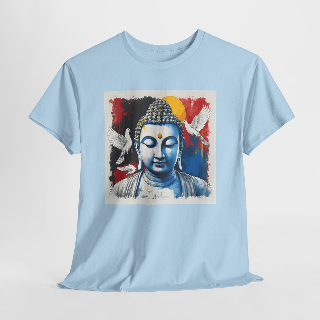 Buddha Peace Tee — Colorful Buddha & Doves Graphic T-Shirt