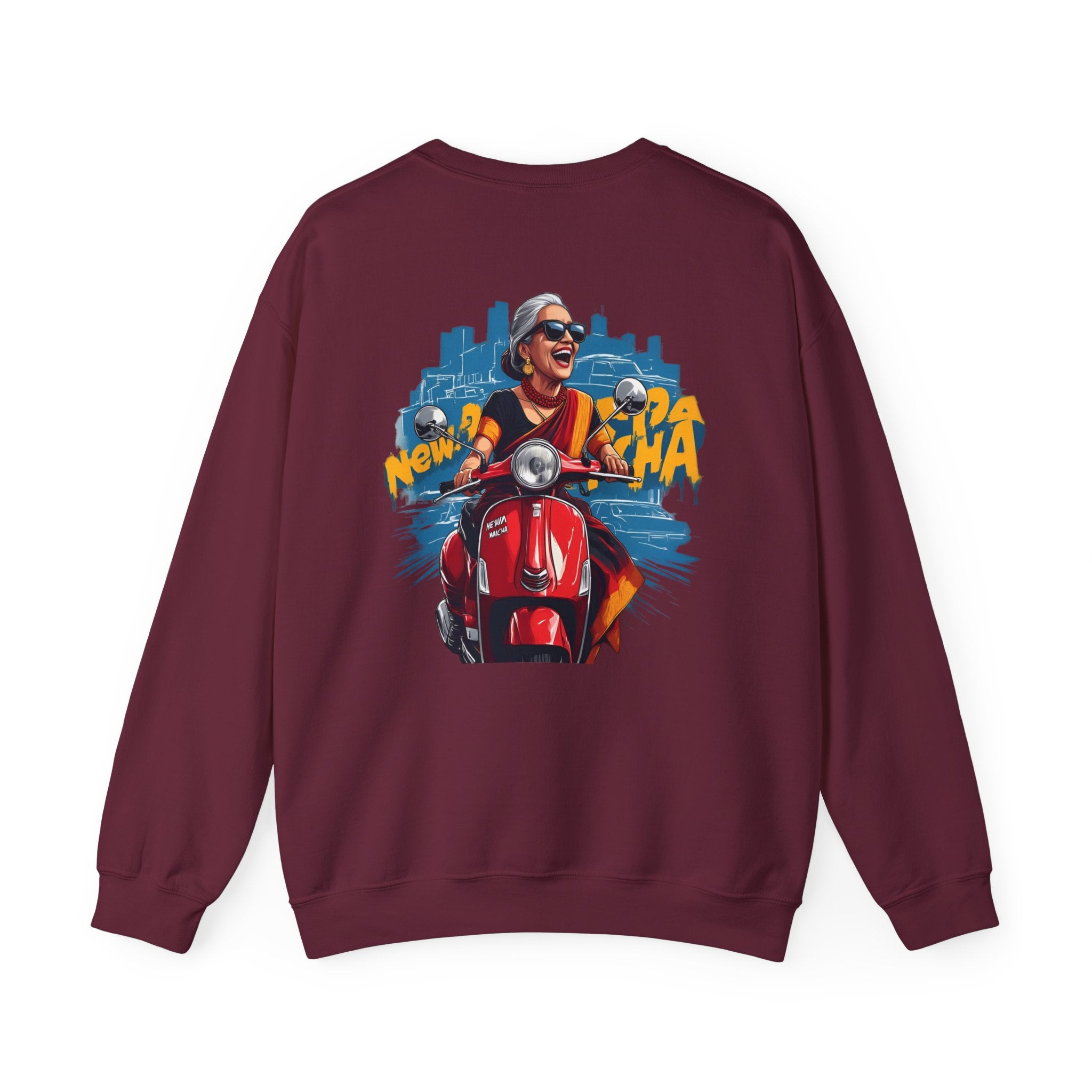 Crewneck Sweatshirt - New York City Scooter Ride Graphic