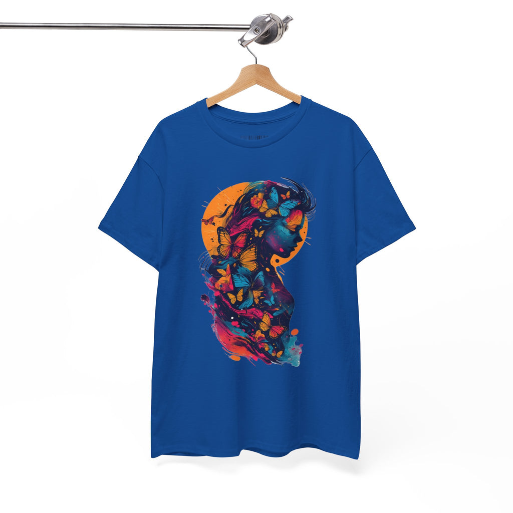 Butterfly Silhouette Graphic Tee — Colorful Maternity Profile Design