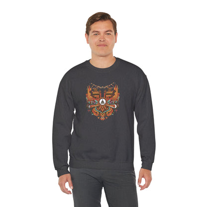 Vintage Tribal Fox Sweatshirt — Geometric Forest Animal Crewneck