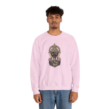 Elephant Mandala Crewneck Sweatshirt — Spiritual Indian-Inspired Graphic