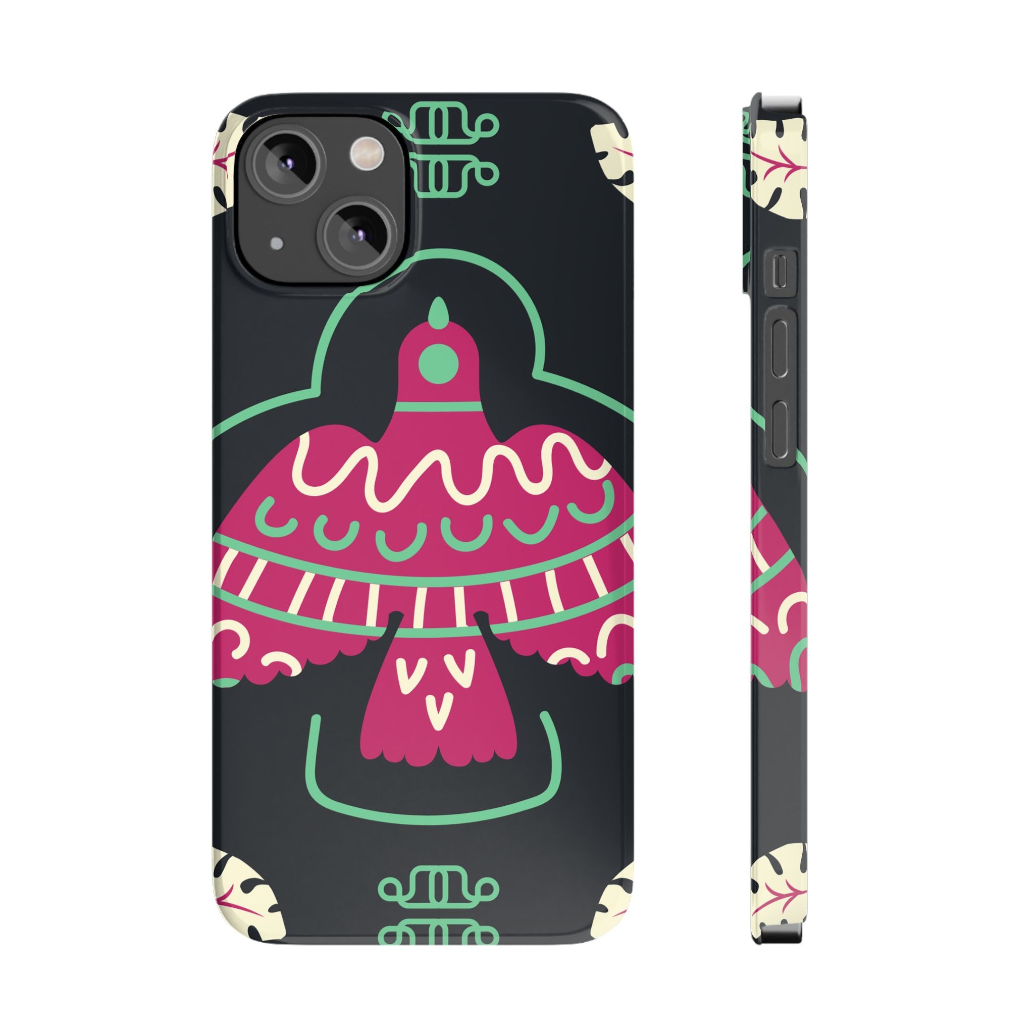 Colorful Bird Slim Phone Case, Bohemian Style Phone Cover, Gift for Nature Lovers, Unique Bird Design, Trendy Mobile Accessory