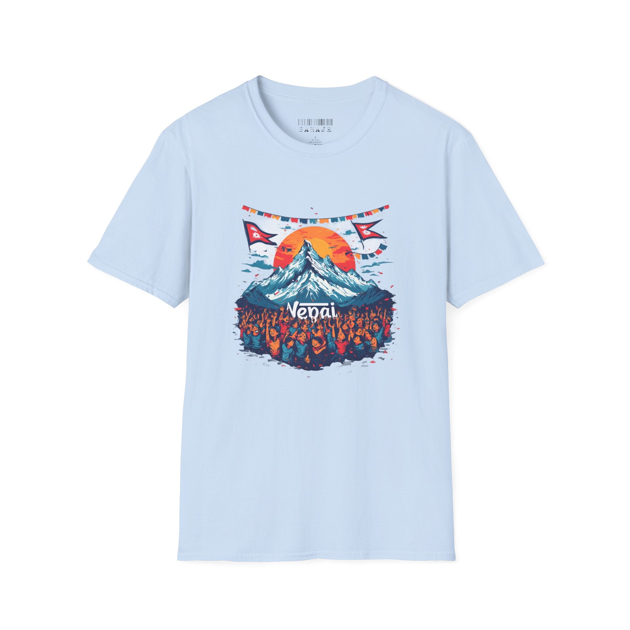 Nepal Mountain Sunrise T-Shirt — Retro Trekking Graphic Tee