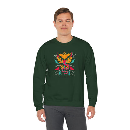 Sahajé Floral Snake Crewneck Sweatshirt — Colorful Botanical Serpent Graphic