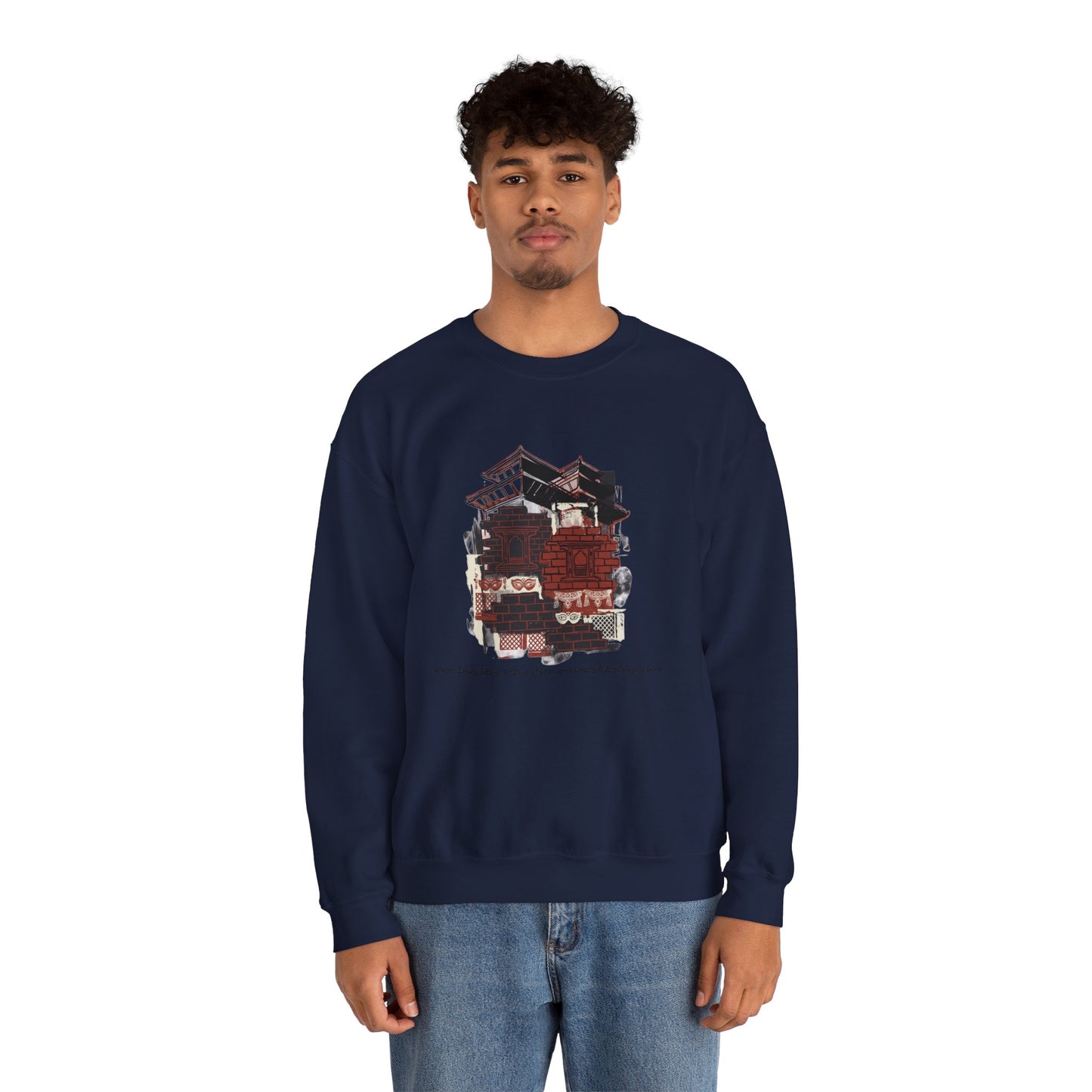 Crewneck Sweatshirt — Vintage Camper Roadtrip Illustration ("Where's Every Place I’ve Been, and Every Place I’m Going")
