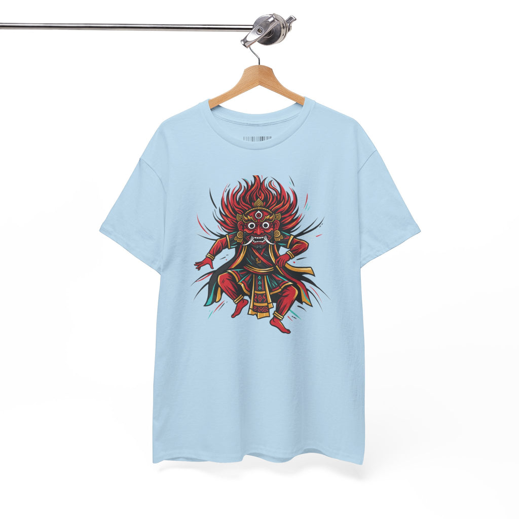 T-Shirt — Fierce Red Oni Demon Graphic Tee (Mythic Japanese Mask Design)