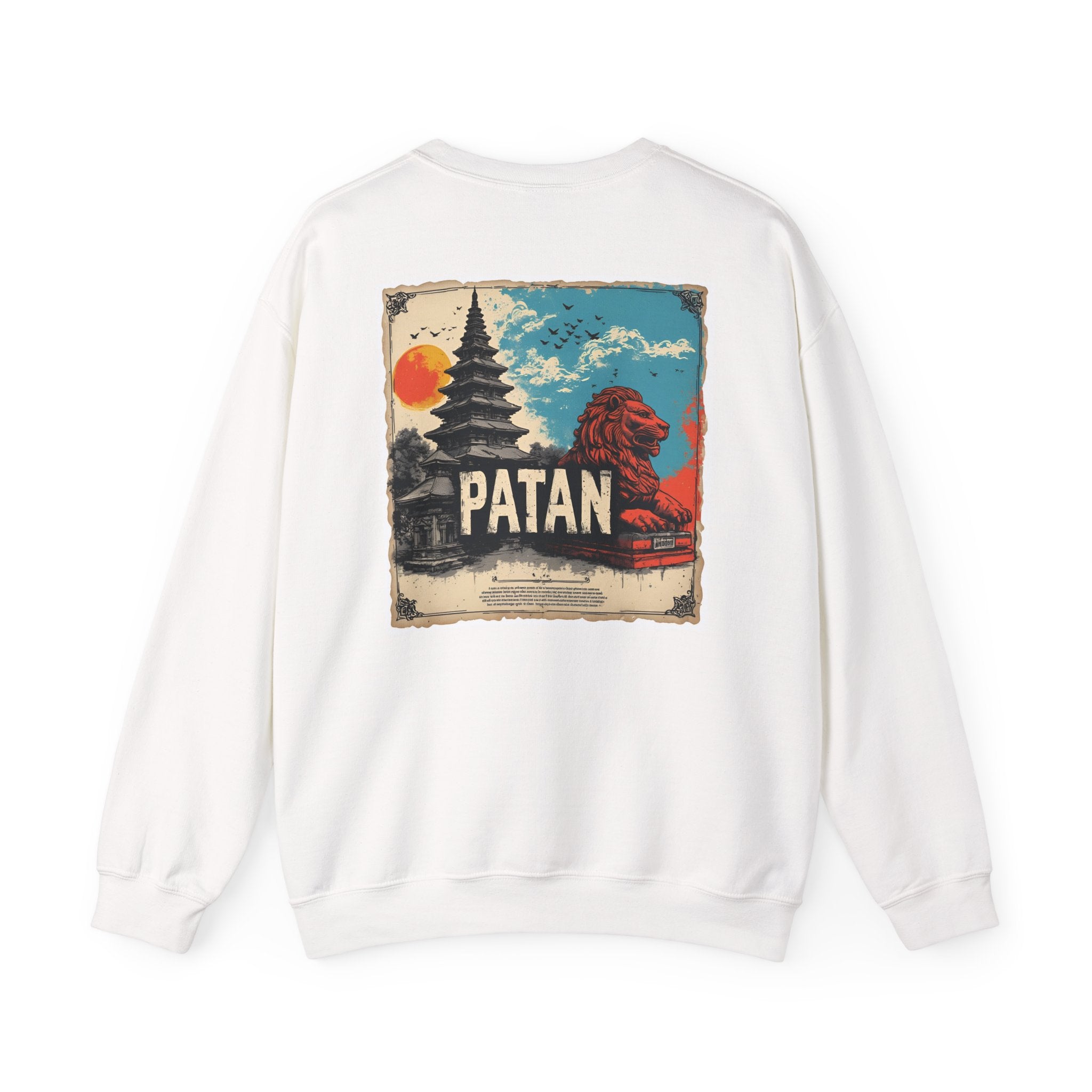 Patan Travel Crewneck Sweatshirt — Vintage Nepal Landmark Graphic