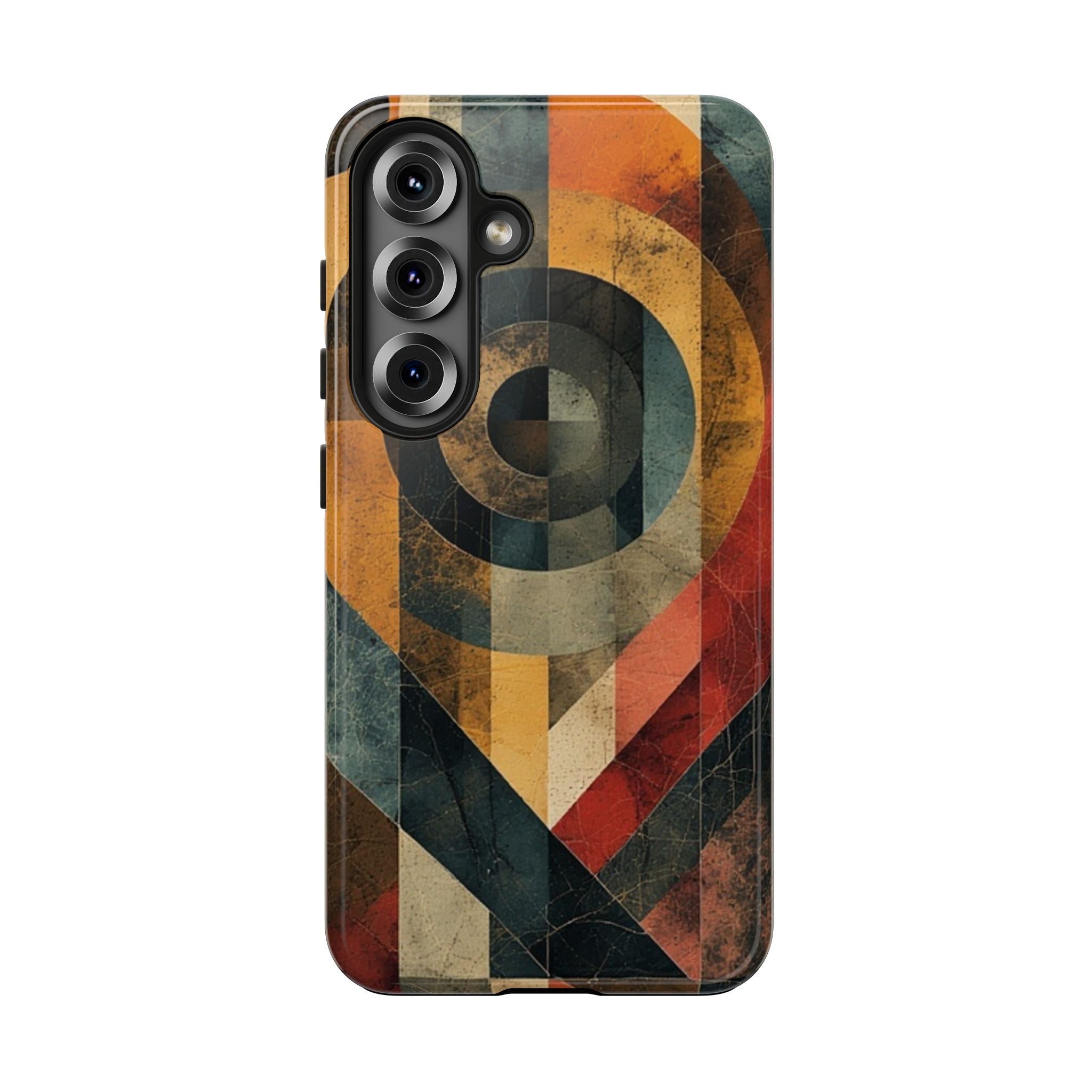 Retro Geometric Tough Phone Case — Vintage Target Circle Design