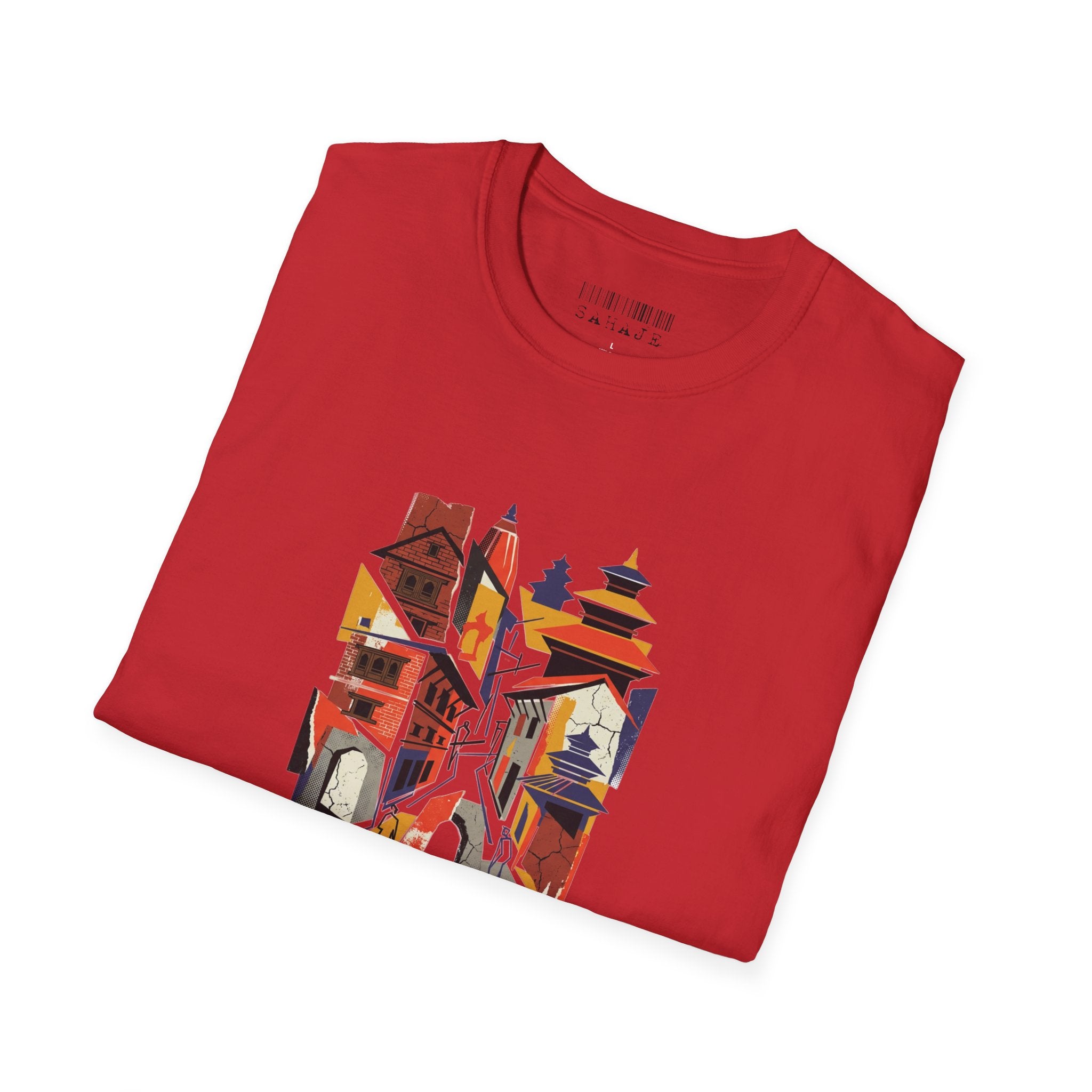 Cityscape Art Tee — Abstract Urban Alley Illustration T-Shirt