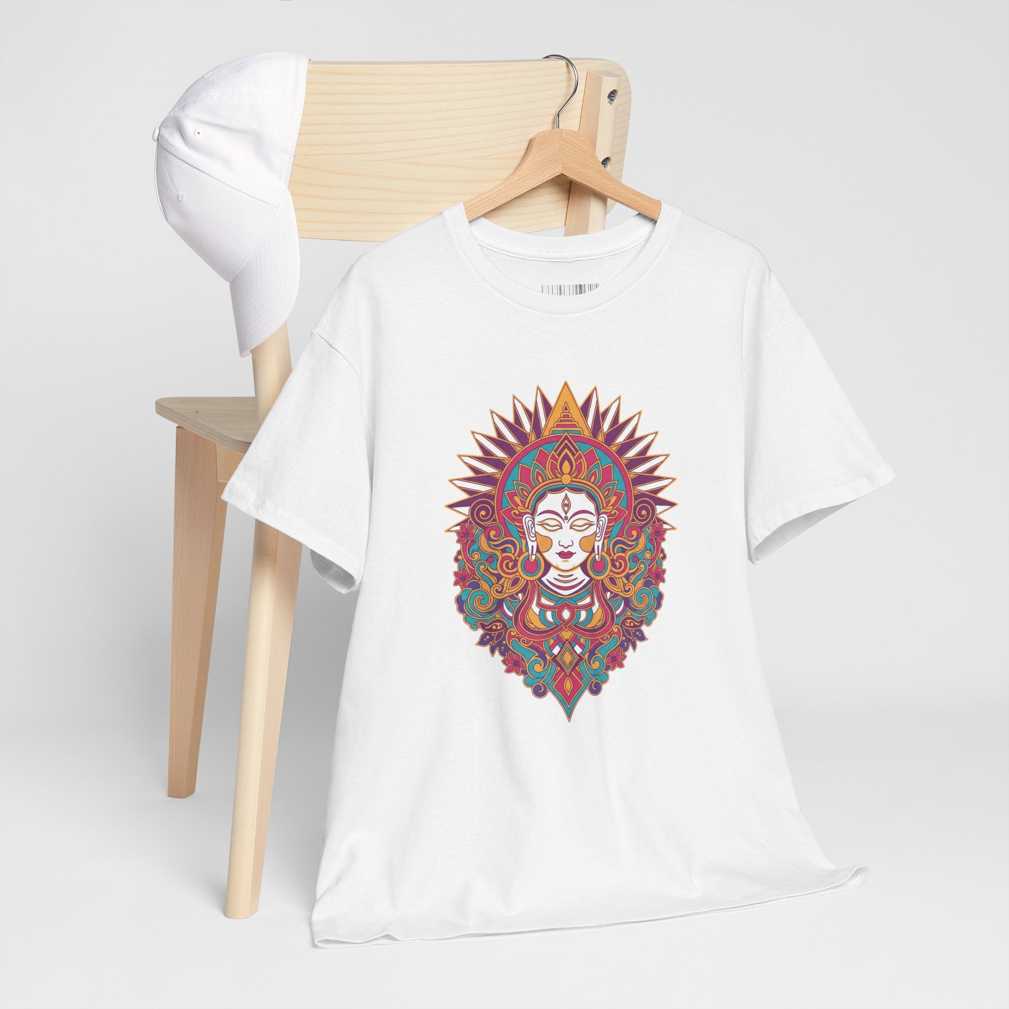 Spiritual Goddess Sun Mandala Tee — Colorful Boho Yoga T‑Shirt