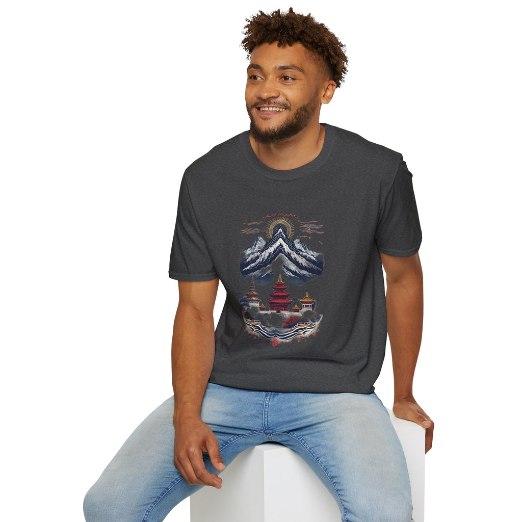 Asian Landscape T-Shirt — Mountain Pagoda Scenic Tee