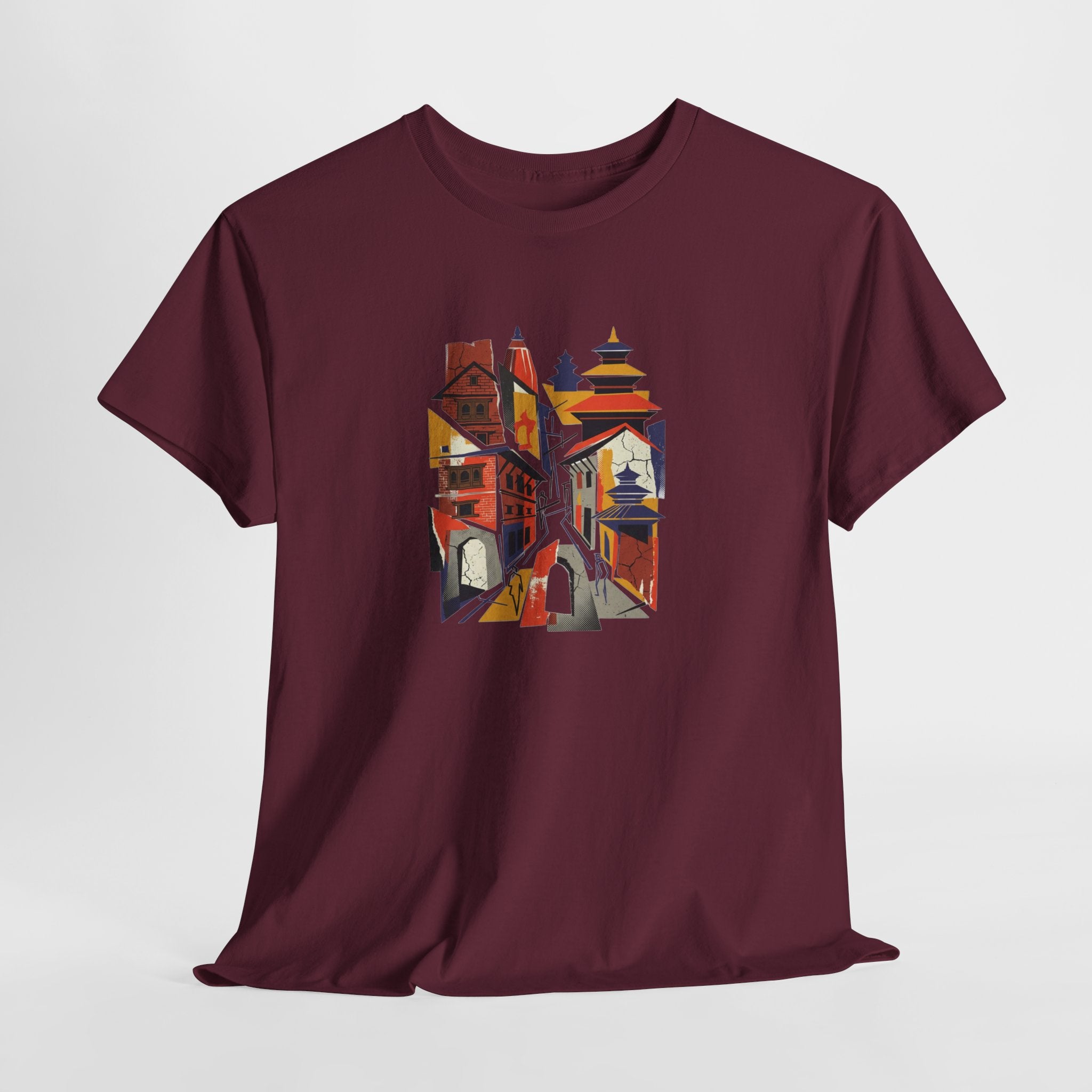 Cityscape Abstract Tee — Colorful Urban Architecture Graphic T‑Shirt