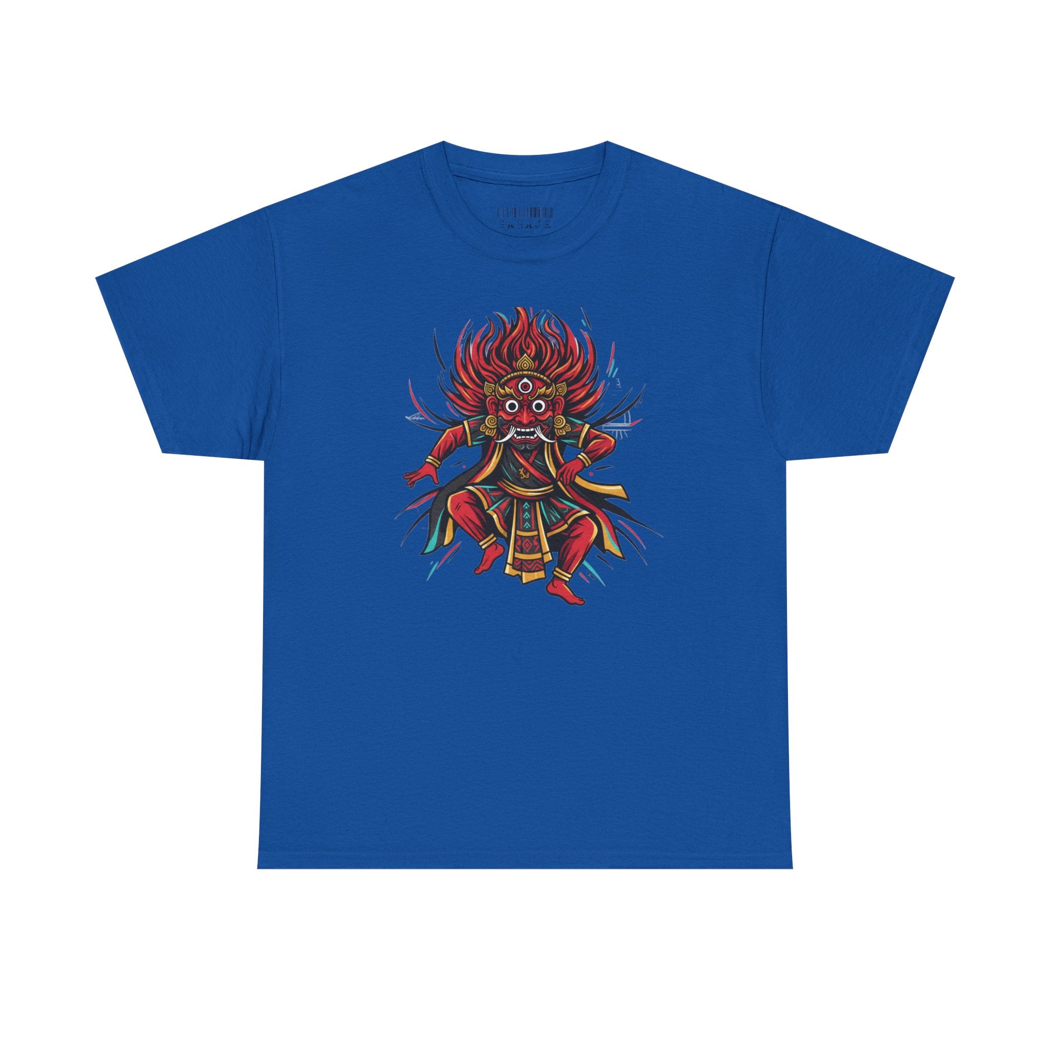 T-Shirt — Fierce Red Oni Demon Graphic Tee (Mythic Japanese Mask Design)