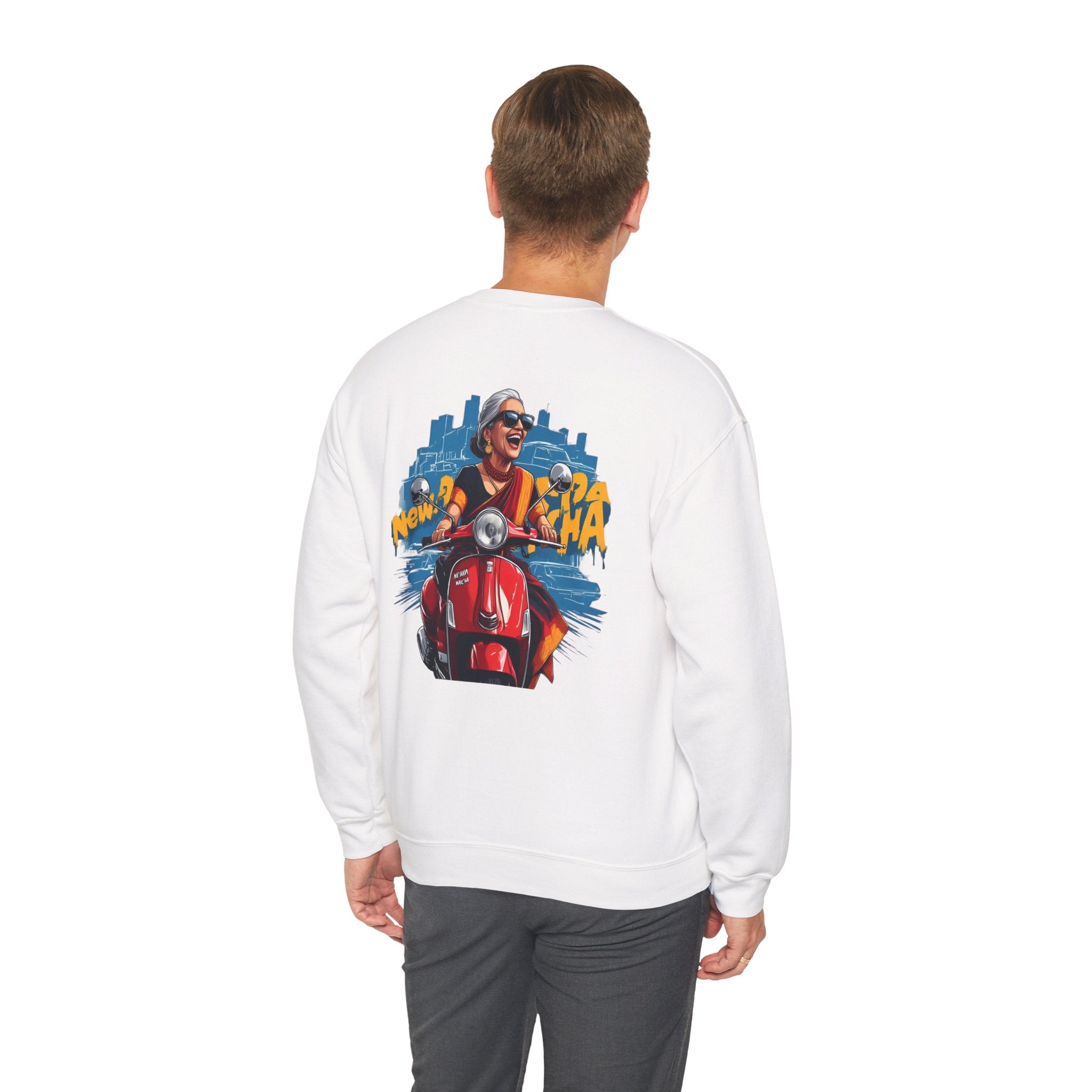 Crewneck Sweatshirt - New York City Scooter Ride Graphic