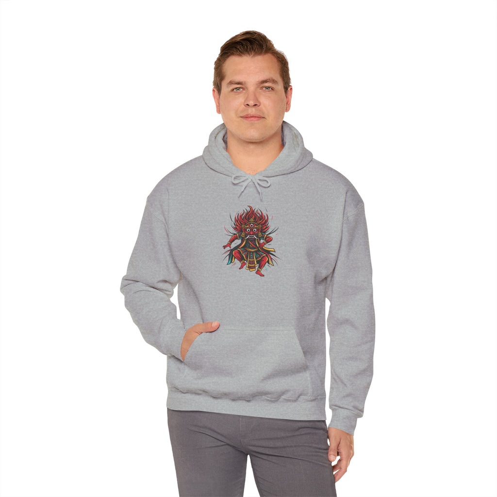 Demonic Oni Mask Hoodie — Japanese Demon Illustration Sweatshirt