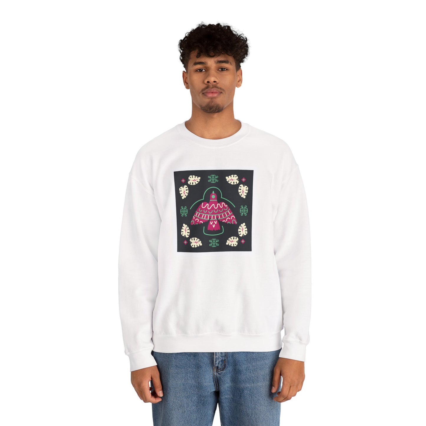 Sweatshirt — Retro Mushroom Patch Design Cozy Crewneck