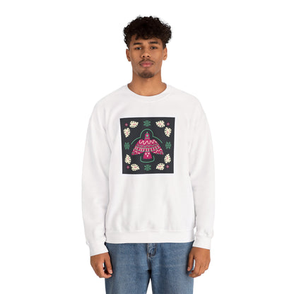 Sweatshirt — Retro Mushroom Patch Design Cozy Crewneck