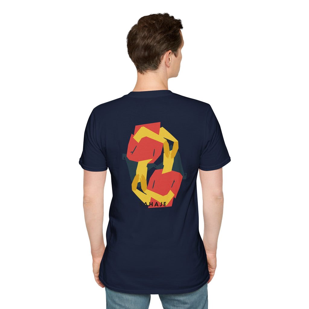 Abstract Geometric Graphic T-Shirt — 'Sahahe' Modern Art Back Print