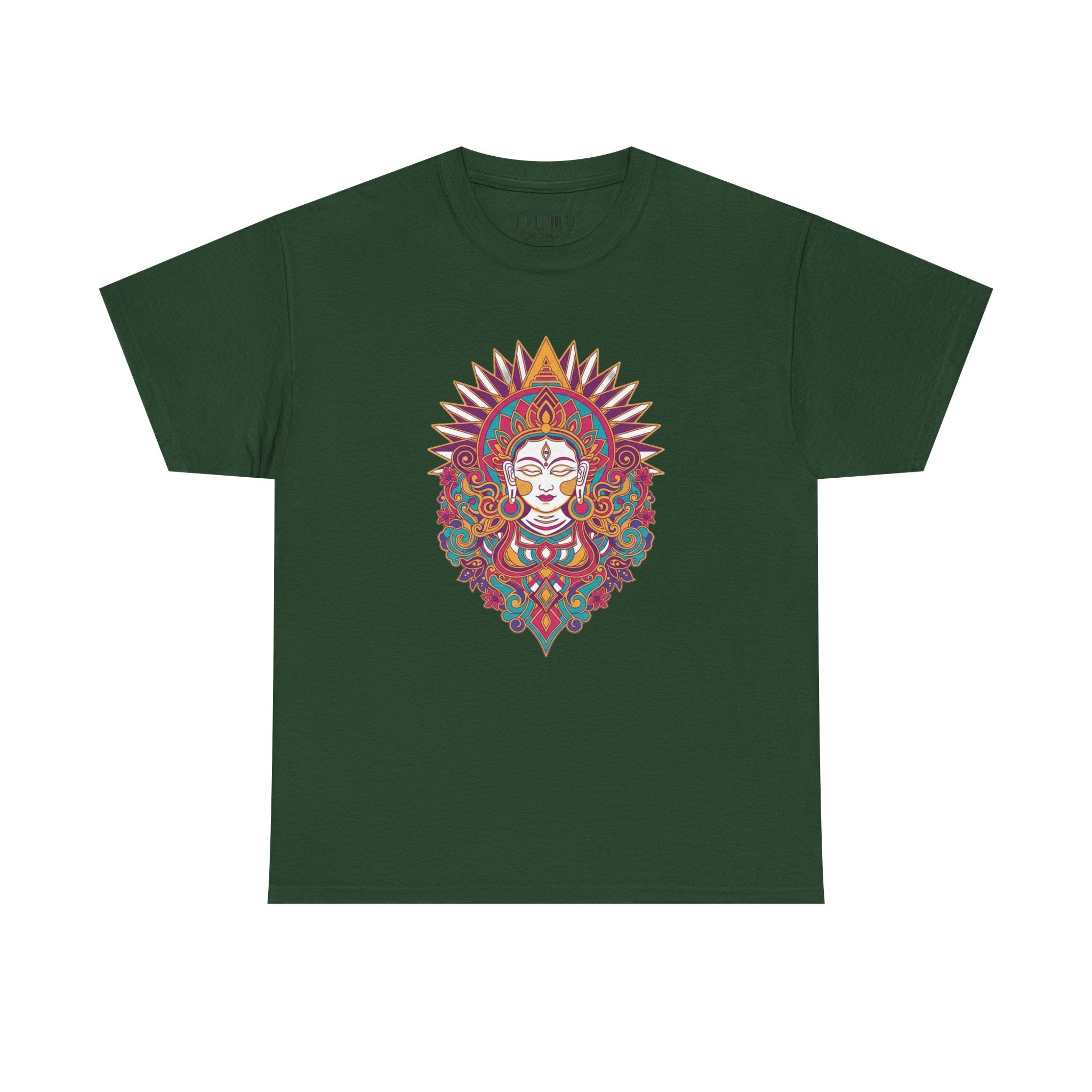 Spiritual Goddess Sun Mandala Tee — Colorful Boho Yoga T‑Shirt