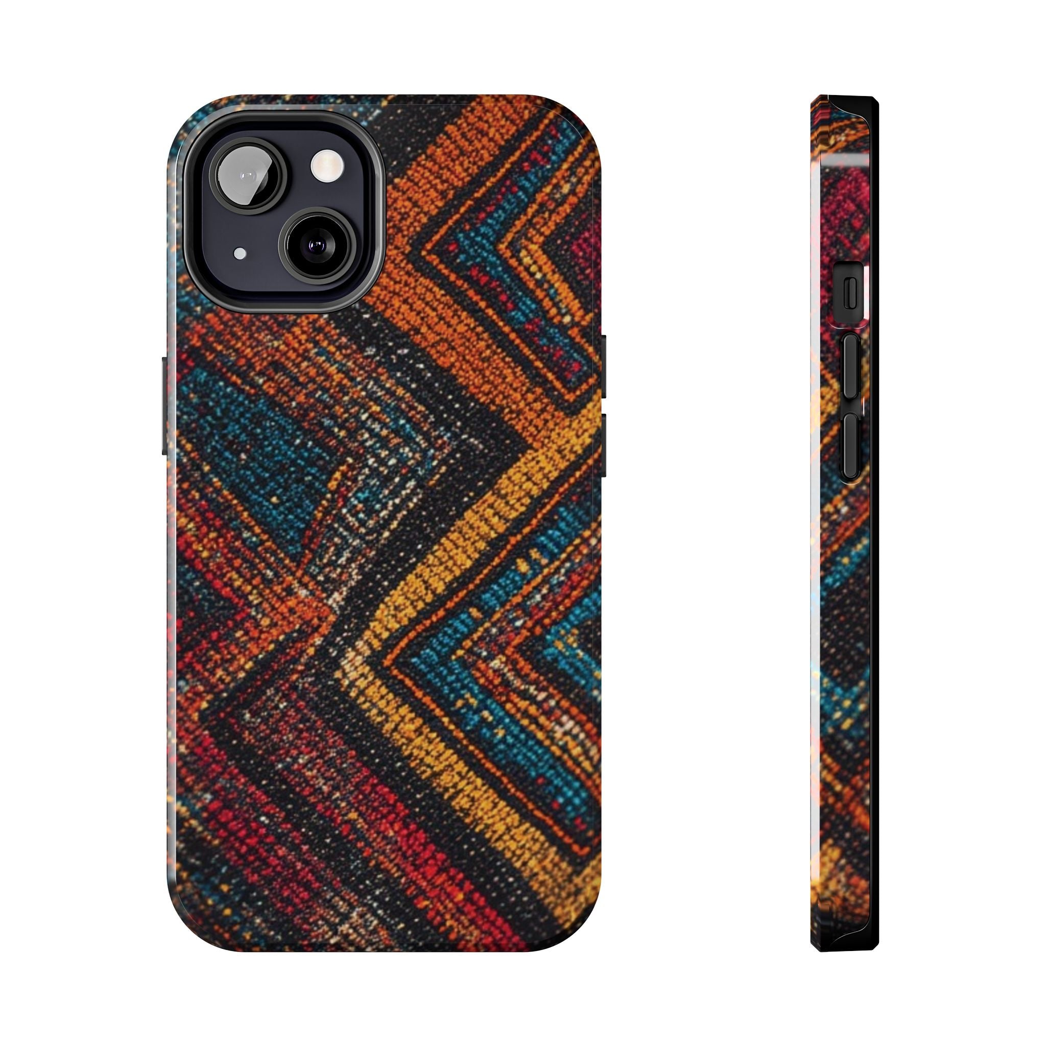Tough Phone Case — Boho Geometric Rug Pattern, Protective iPhone Cover