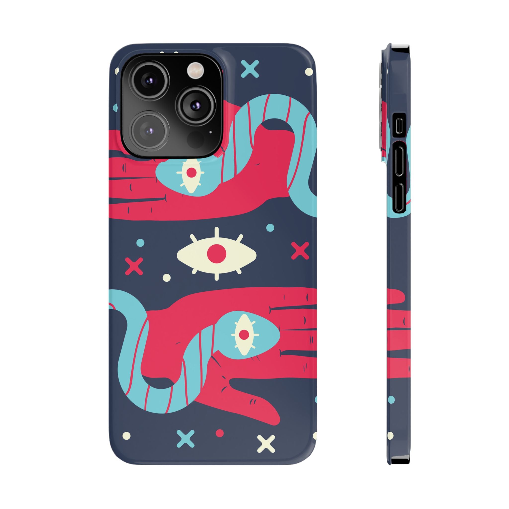 Colorful Abstract Slim Phone Cases, Trendy Phone Covers, Unique Gifts for Her, Artistic Mobile Accessories, Eye-Catching Phone Designs