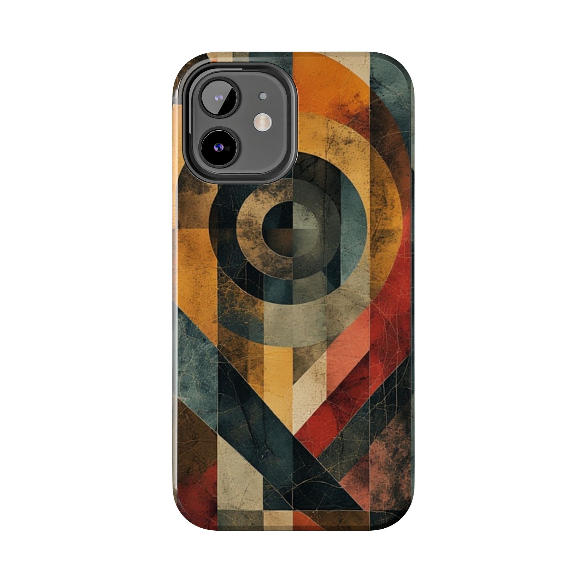 Retro Geometric Tough Phone Case — Vintage Target Circle Design