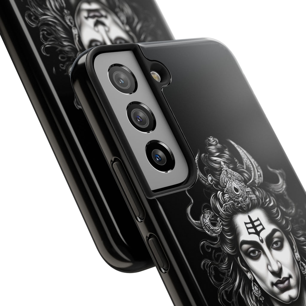 Phone Case — Intricate Lord Shiva Illustration on Black Tough Case