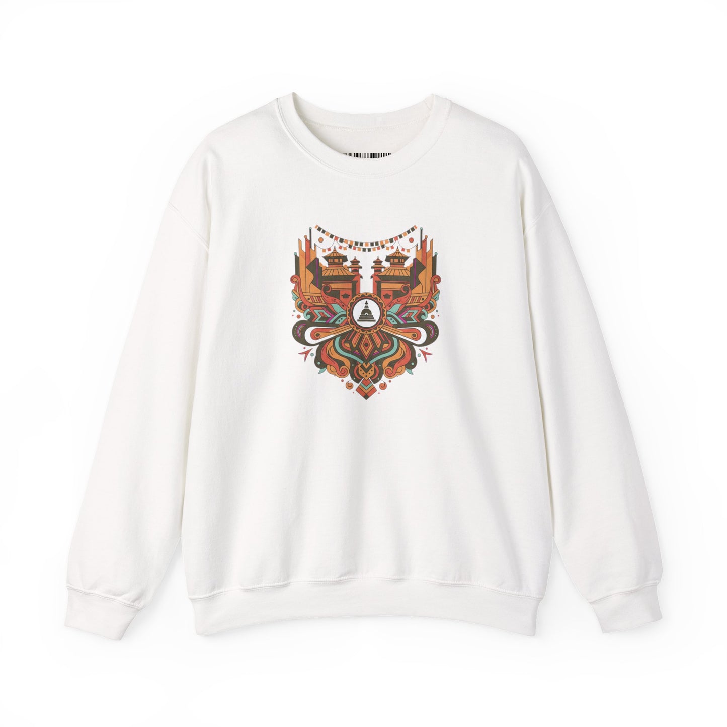 Vintage Tribal Fox Sweatshirt — Geometric Forest Animal Crewneck