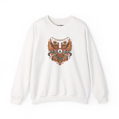 Vintage Tribal Fox Sweatshirt — Geometric Forest Animal Crewneck