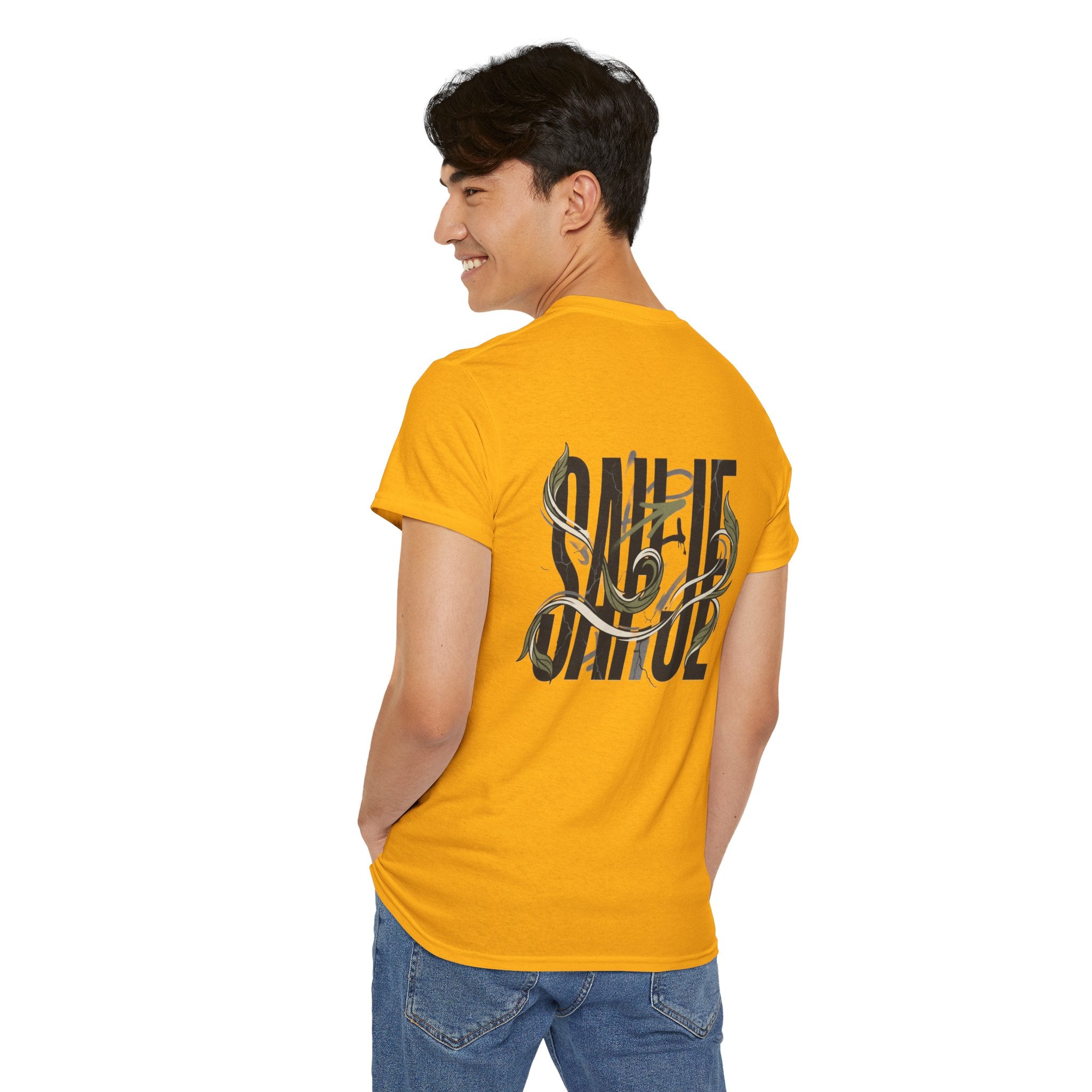 Graphic Tee — 'Savage' Typography with Snake Accent