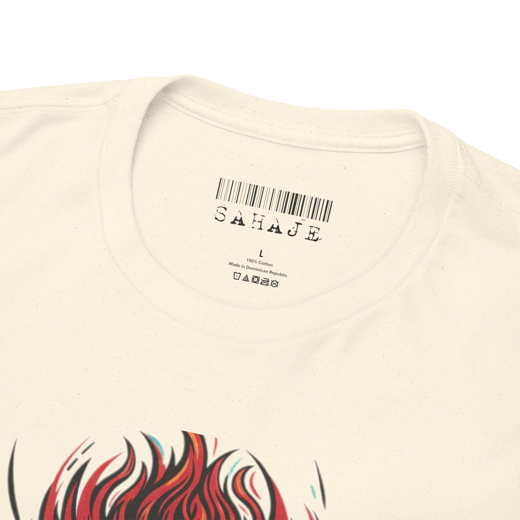 T-Shirt — Fierce Red Oni Demon Graphic Tee (Mythic Japanese Mask Design)