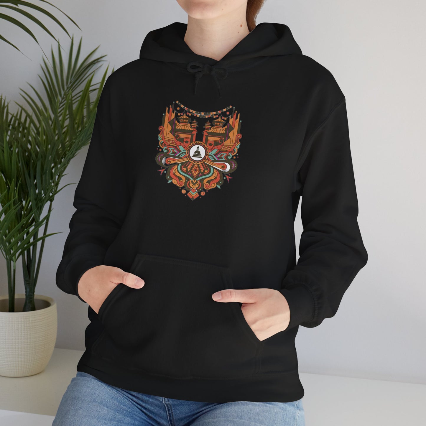 Spiritual Mandala Buddha Hoodie — Colorful Meditation Graphic Sweatshirt