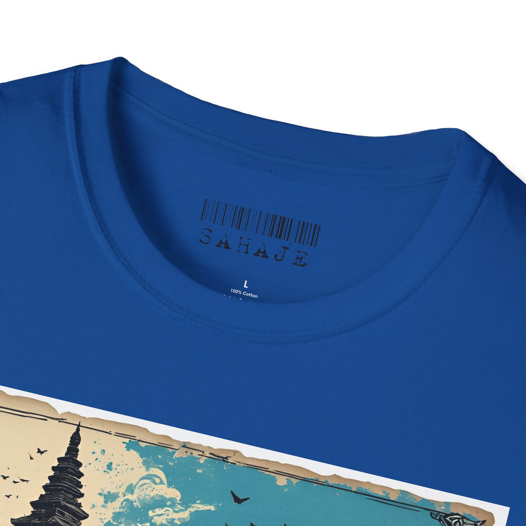 Patan City T-Shirt – Temple & Lion Graphic Tee, Nepali Cultural Heritage Design