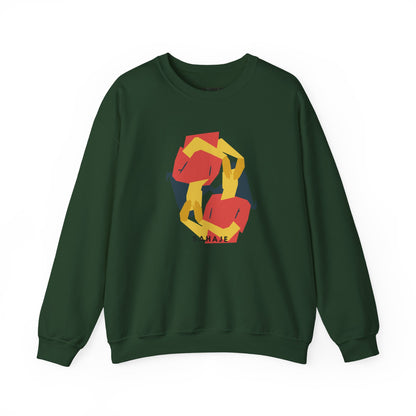 Abstract Flamingo Geometric Crewneck Sweatshirt